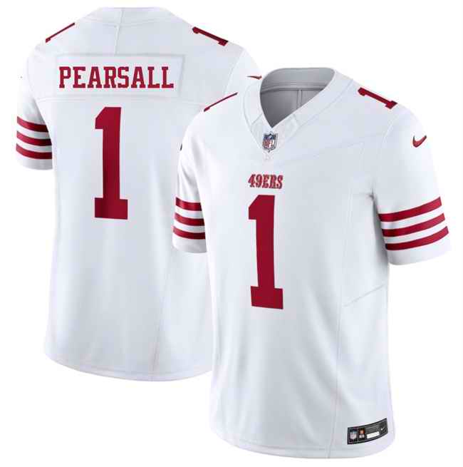 Men's San Francisco 49ers #1 Ricky Pearsall White 2025 F.U.S.E. Vapor Untouchable Limited Stitched Football Jersey